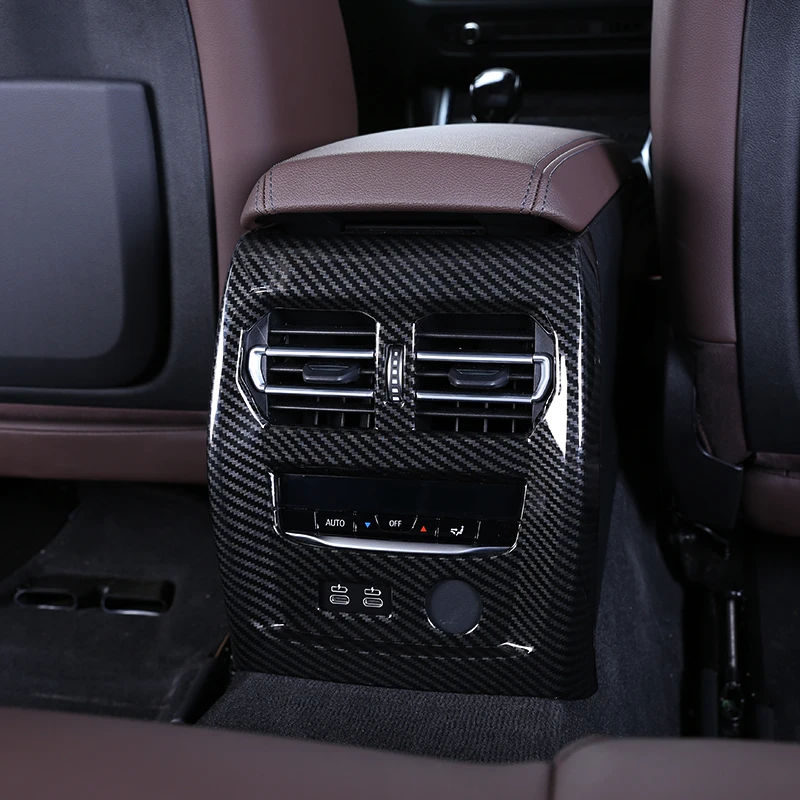 

Накладка на заднее сиденье из углеродного волокна для кондиционера переменного тока, верхняя отделка, рамная панель, 1 шт. для BMW 3 серии G20 G28 ...