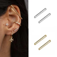 isueva new popular 1pc gold filled ear clip earrings cubic zircon women punk without piercing fake earrings jewelry gift