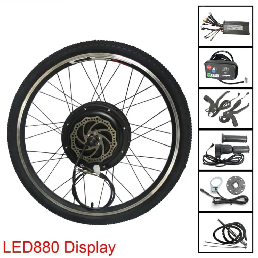 36v 250w LED880 Конверсионный комплект для электровелосипеда 48 в 1500 Вт MTB переднее заднее колесо для 2" 24" 2" 28" 27," 29" Горный электровелосипед - Цвет: 36v 250w LED880