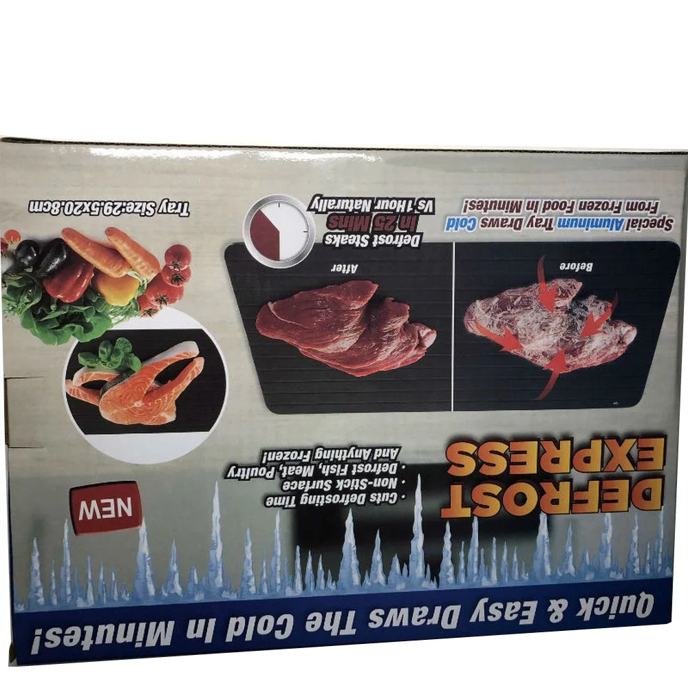 

Aluminum Quick Defrost Tray Thawing Plate Frozen Meat Fruit Quick Defrosting Plate Fast Defrosting Tray Kitchen Gadget Tool