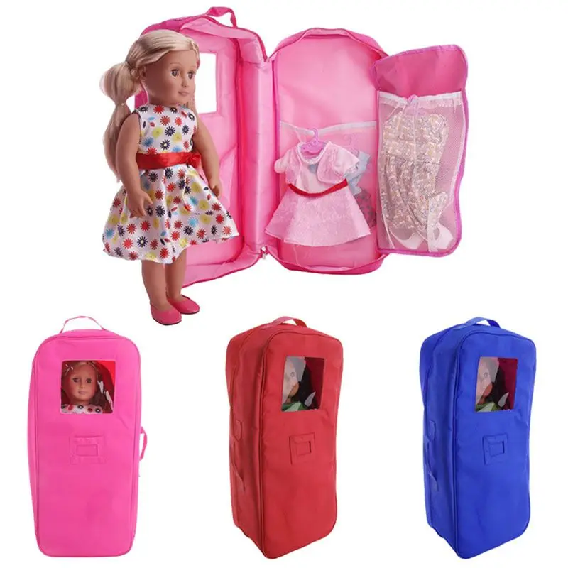 Doll Travel Case Suitcase Storage Bag Carry For 18 Inch Dolls USA Girl | Игрушки и хобби