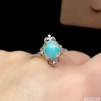 kjjeaxcmy fine jewelry 925 sterling silver inlaid natural white opal women vintage exquisite oval adjustable gem ring support de
