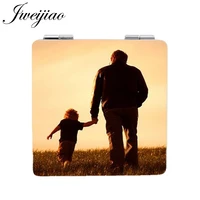 youhaken happy fathers day art photograph tools accessories mirrors double sides leather portable mirror for gift fq859