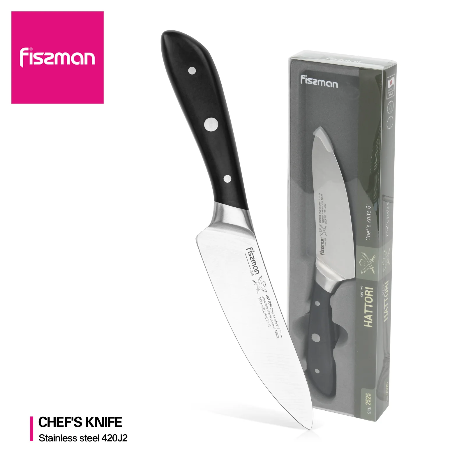 

FISSMAN 6-дюймовый поварской нож серии hatori 420J2 стальные кухонные инструменты