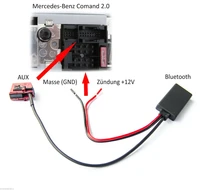 bluetooth adapter aux in audio 18 pin for mercedes benz a class c class clk sl comand 2 0 radio w168 w202 w208 w209 w164