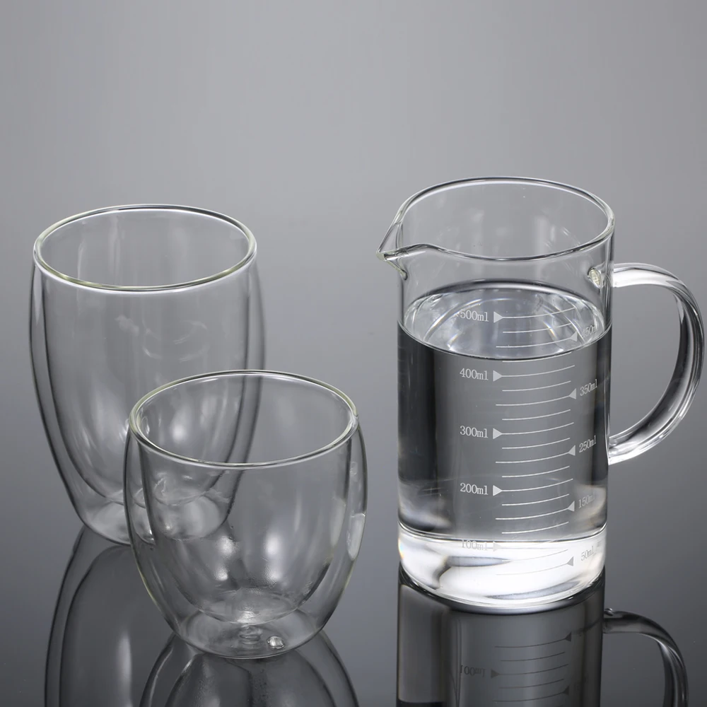 0.5л высокое боросиликатное стекло мерная чашка для выпечки прозрачная с