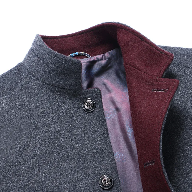 Куртка Mountainskin Мужская шерстяная длинная приталенная Повседневная однотонная с