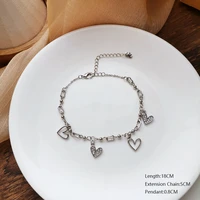 sweet love tassel bracelet for women fashion bts simple diamond cut out bracelet femme temperament charm jewelry gift