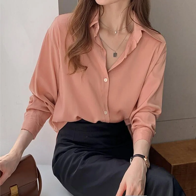Женский Blusa 2021 Новинка на лето и весну для женщин блузка сплошной 7 Цвета