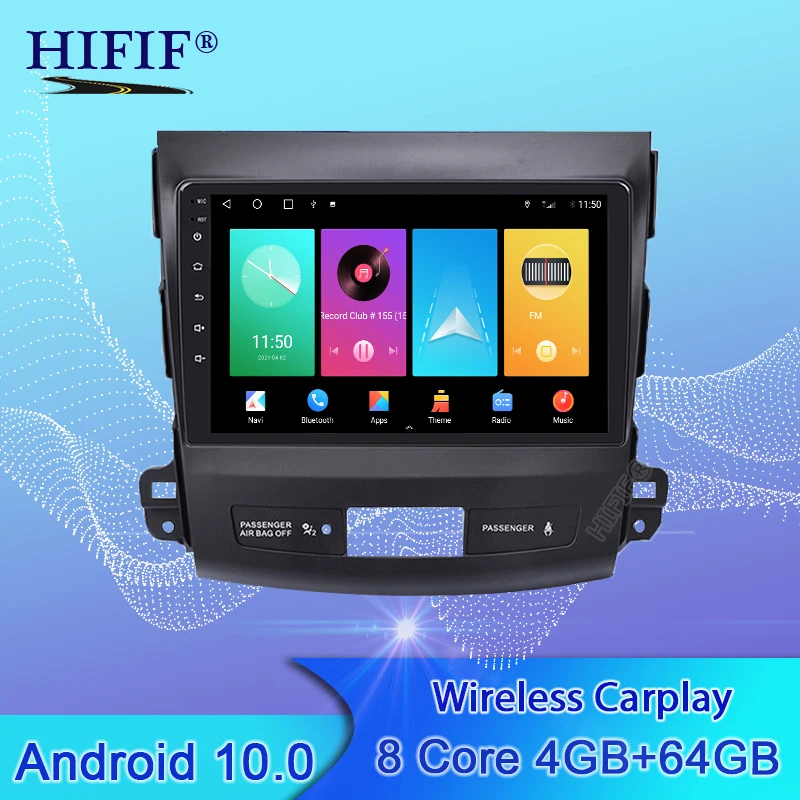 Автомобильный dvd плеер на android 10 0 gps мультимедийный радио для Mitsubishi Outlander 2006 2014 Peugeot