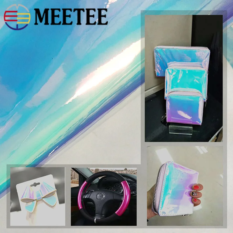 Meetee 50/100x138 см Ткань из синтетической кожи пу зеркальная Светоотражающая