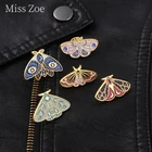 Эмалированные броши в форме бабочки, моли, звезды и Луны, ретро насекомые, золотые значки, животные, ювелирные изделия, подарки для женщин и девушек, оптовая продажа