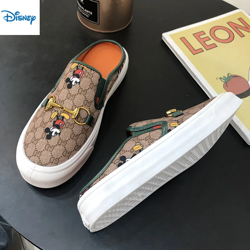 

Mickey Bag Head Half Slipper Women 2021 Summer New Disney Fashion Super Hot Wild Lazy Mickey Mouse Baotou Sandals Home Shoes