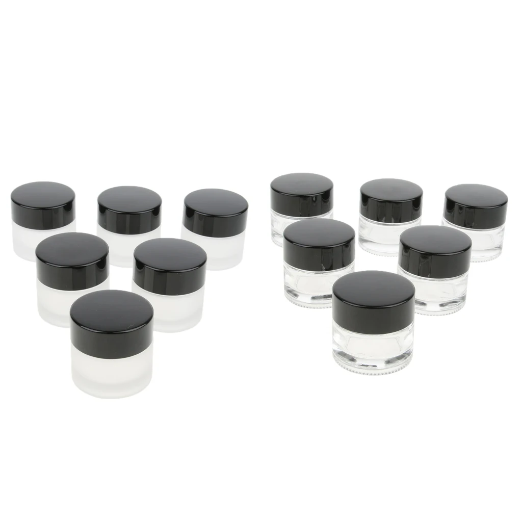

6x Travel Cosmetic Empty Jar Pot Cream Balm Eyeshadow Makeup Container Box