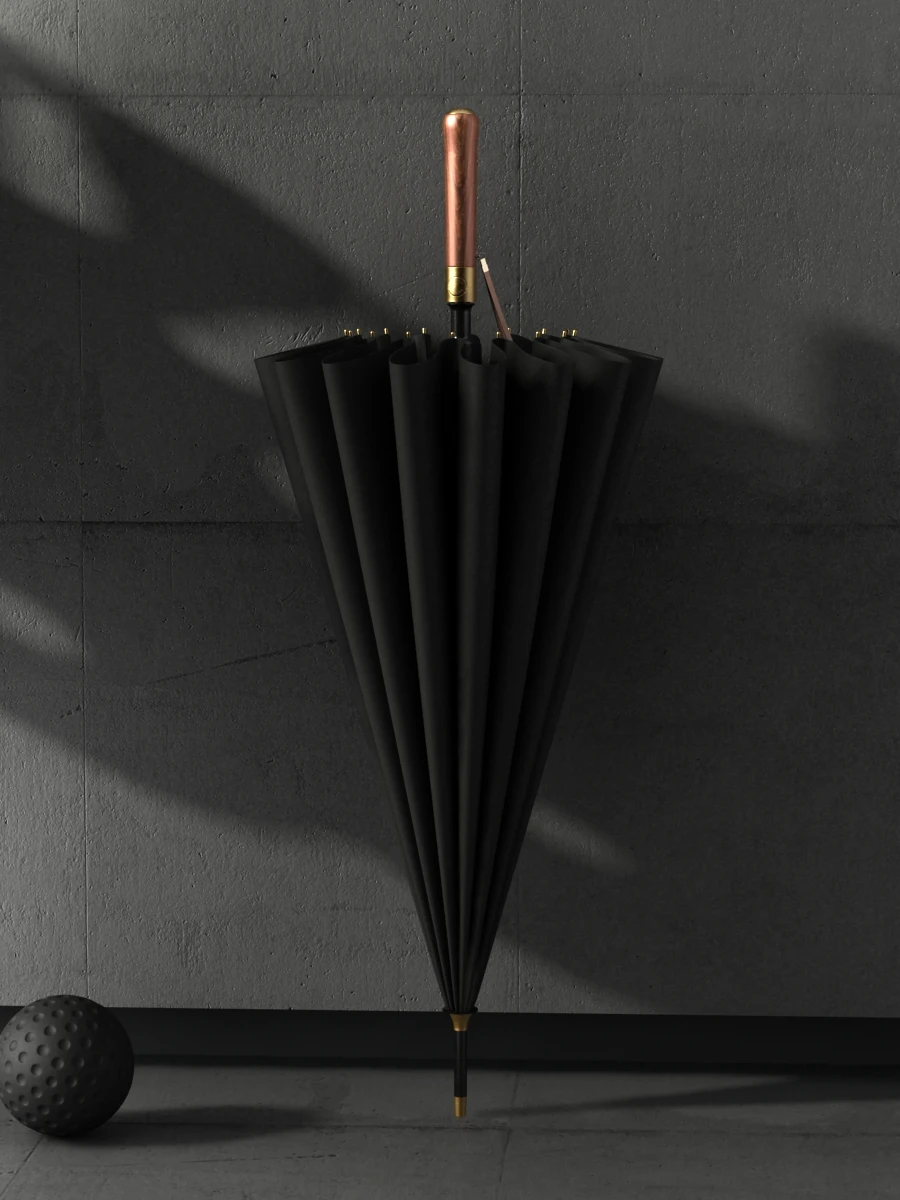 Miglior Ombrello Business Manico Lungo Impermeabile Doppio Strato Ombrello Grigio Antivento Grande Per Uomo Parapluie Prodotti Per La Casa EI50UA