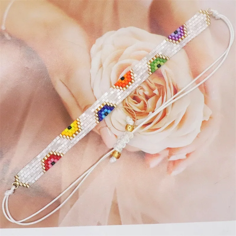 Радужный Браслет ZHONGVI для женщин элегантные ювелирные изделия в стиле бохо с