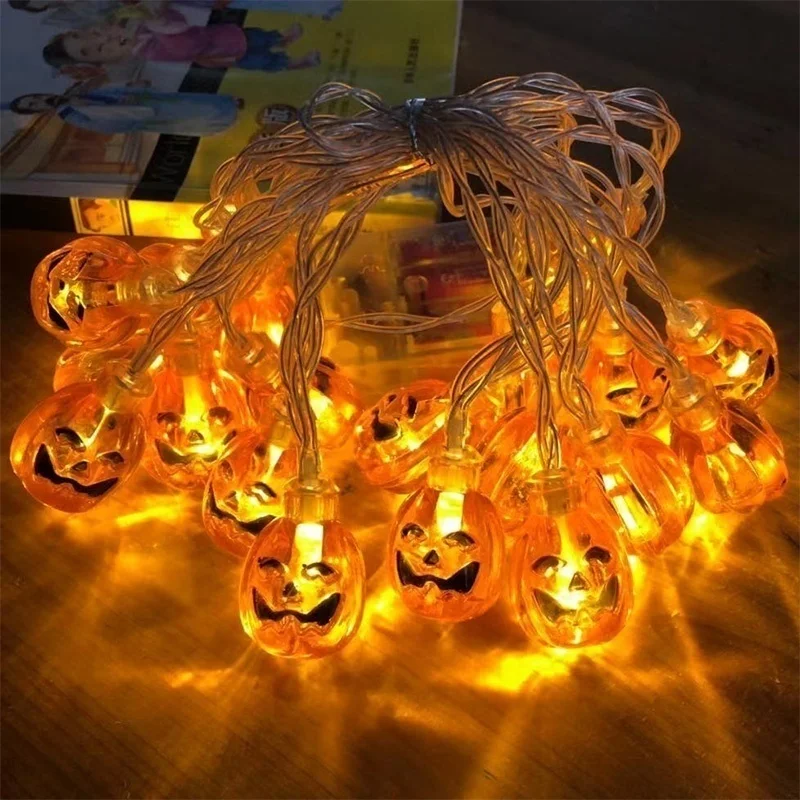 

Halloween LED String Lights Pumpkin Ghost 1.5M 10 Lights Halloween Decoration Lights Warm White Light Party Garden
