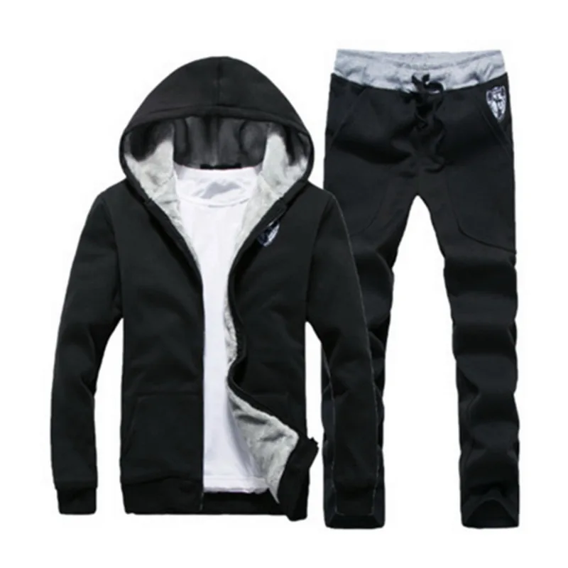 Style2 Black SFIT спортивный костюм набор мужская одежда мода жира размера плюс Спортивная одежда для мужчин Толстовка куртка и брюки комплект из двух предметов спортивный костюм одежда - Цвет: Style2 Black