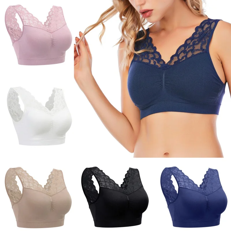 

Women's Sexy Deep V Neck Lace Bras For Women Brassiere Push Up Padded Bra Seamless Comfortable Bralette Breathable Fitness