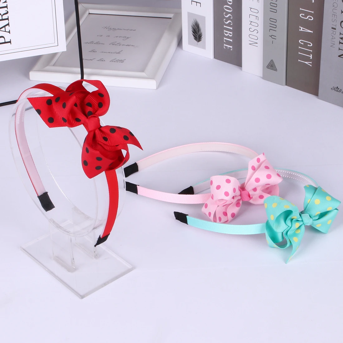 Бант для волос детский 3 дюйма с блестками в горошек | Аксессуары одежды