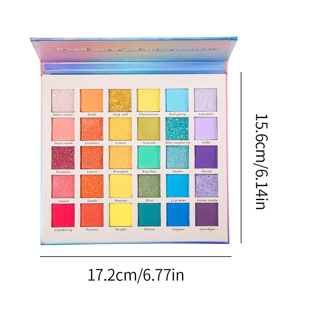 

30 Colors Eyeshadow Pallete Neon Makeup Palette Shimmer Glitter Matte Shades Matte Eye Shadow Pallete Blendable Pigment Powder