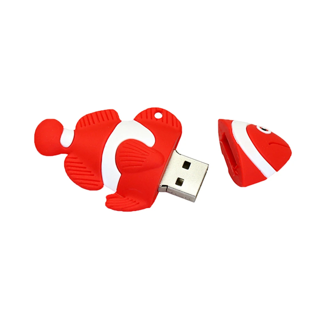 Мультфильм USB флэш-накопитель 256G Клоун Рыба ручка-накопитель 128 ГБ Флешка 64 ГБ 32 ГБ 16 ГБ 8 ГБ 4 ГБ флэш-накопитель USB 2,0 диск памяти USB флешка