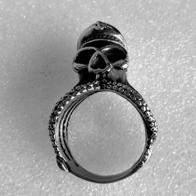 Мужские 316L нержавеющая сталь осьминог Кальмар щупальца череп капитан кольца