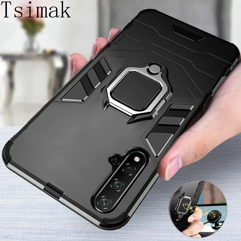 Бронированный чехол с кольцом для Huawei Honor 20 Pro 7A 7C 10i 20i 10 Lite V10 V20 V30 Play 6X 8A 8S 8X Max 9X Global