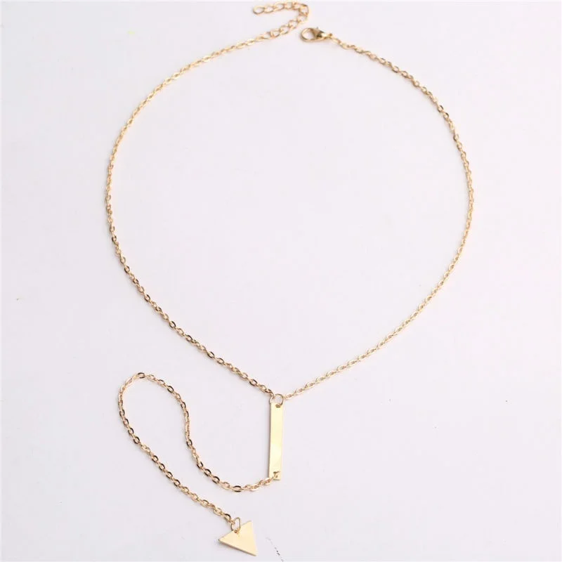 Модные подарки для женщин геометрические треугольные Длинные кисточкой колье