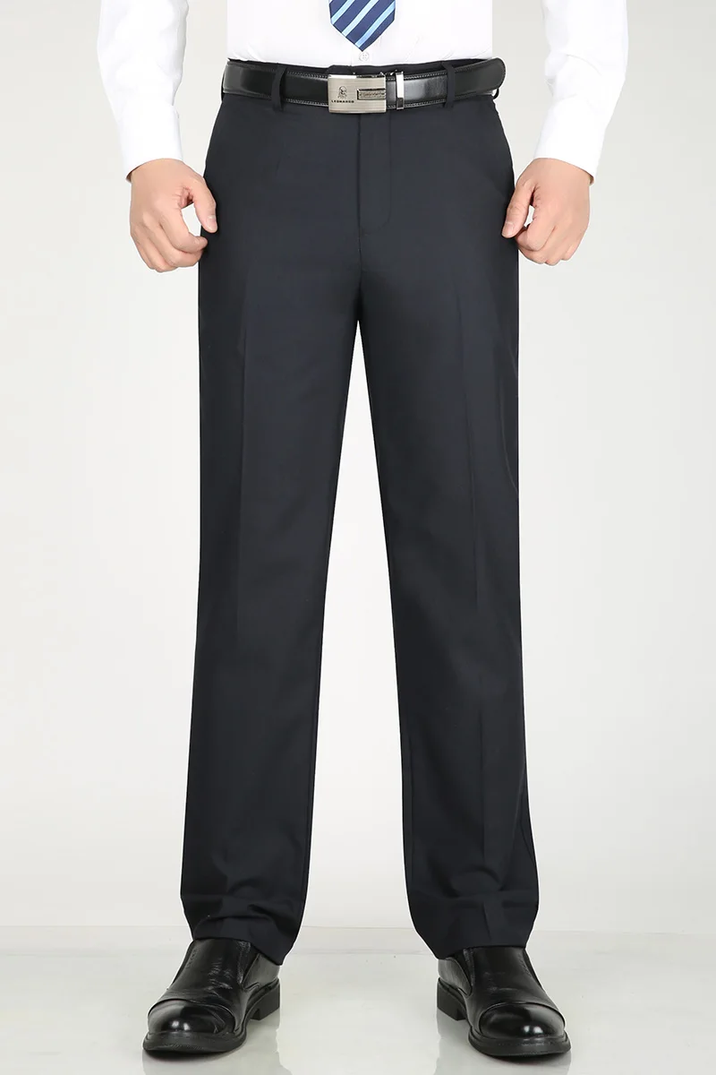 

New Fashion Summer Casual Cool And Refreshing Suit Pants Male High Waist Straight Loose Thin Men Bussiness Trousers For Men