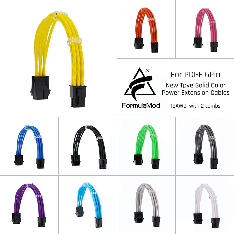 FormulaMod Fm-NP6P PCI-E 6Pin Мощность мм удлиняющий кабель для материнская плата/GPU