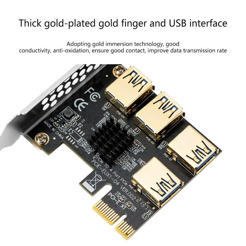 PCI-E 1 To 4 PCI Express 16X Slots Riser Card 1X External PCI-e Slot Adapter PCIe MultiplierCard For Bitcoin Miner | Компьютеры и офис