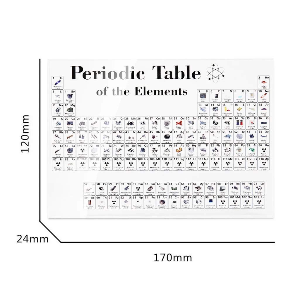 

Acrylic Periodic Table Display With Real Elements Kid Teaching School Day Birthday Gifts Chemical Element Display Home Decor