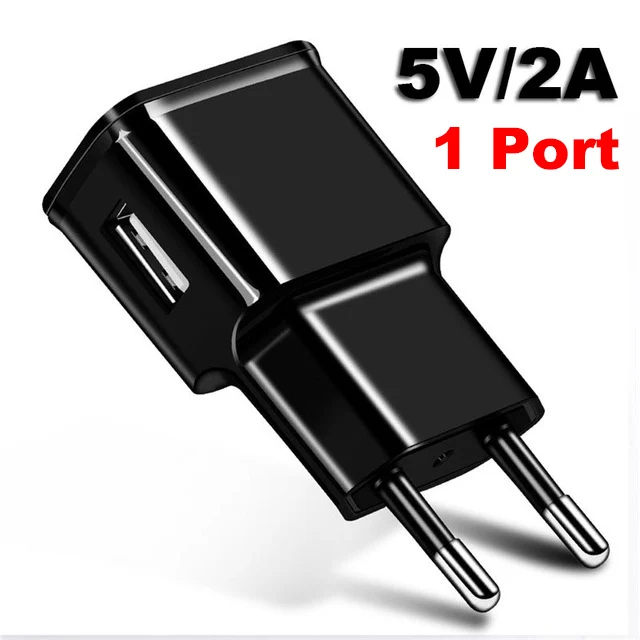 Двойной USB зарядное устройство 5 В 2.4A Быстрая зарядка настенное зарядное устройство адаптер ЕС вилка Мобильный телефон для Iphone Ipad Mini samsung Xiaomi huawei - Тип штекера: 2A Black