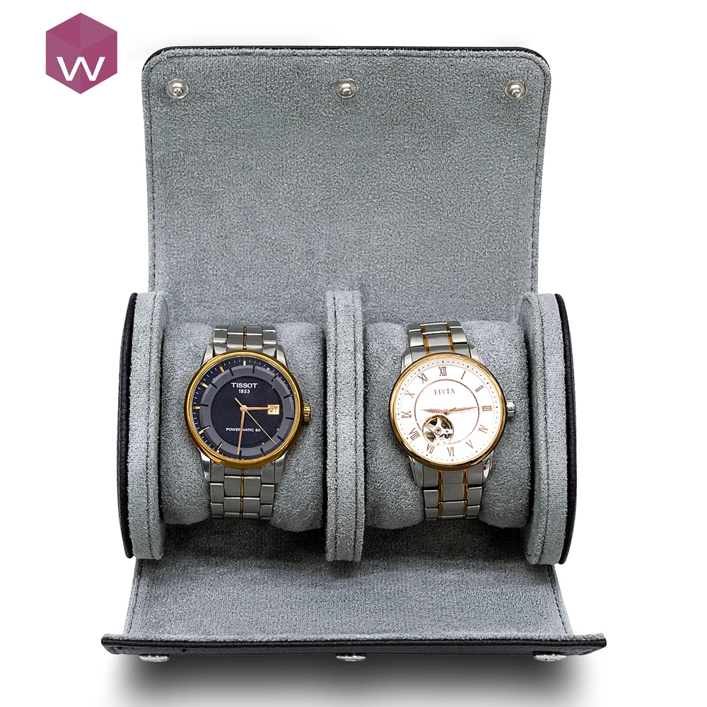 Wholesale 2 Slot Travel Watch Roll Case for Men