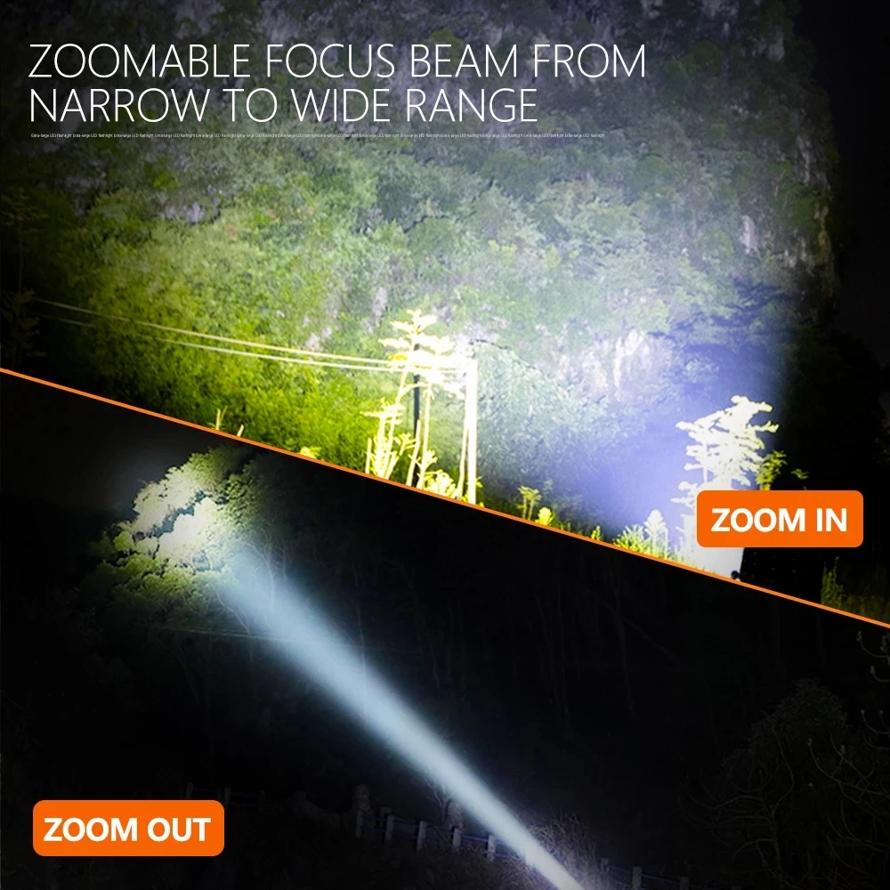 Newest 100000LM XHP199 Powerful LED Flashlight USB Recharge Zoom Torch IPX65 Waterproof Tactical Flash Lamp Light By 26650/18650 | Освещение