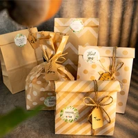christmas gift bags kraft paper bakery goodie bags christmas party favors candy boxes xmas decoration birthday supplies
