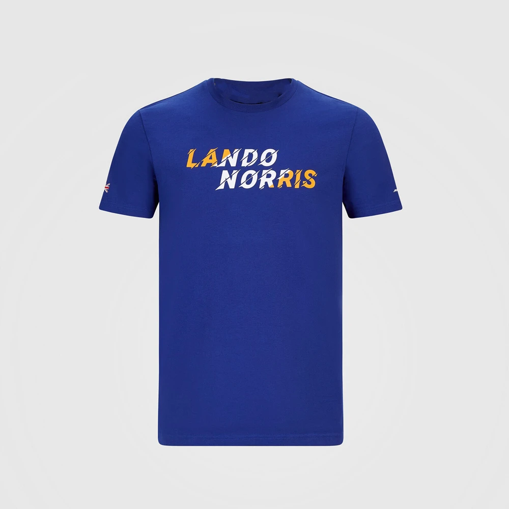 

McLaren Lando Norris T-shirt-blue Men Trendy Round Neck No. 4 Driver's Signature Jersey F1 Shirt MOTO Motorcycle Cycling Sports