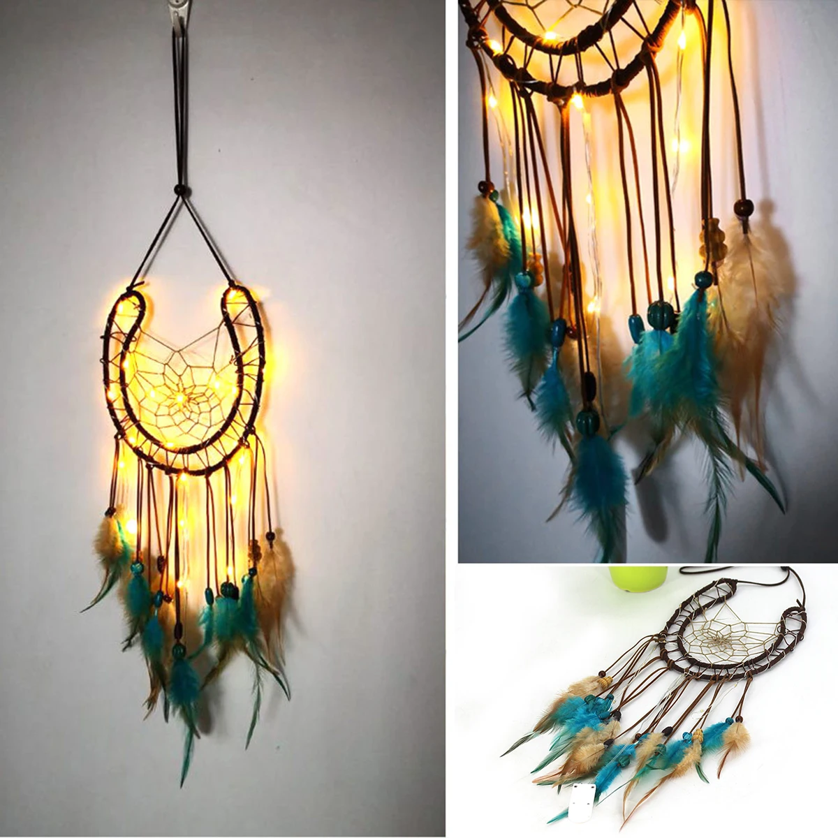 Плетеная сетка в индийском стиле сказочное подвесное перо декор поставляется с