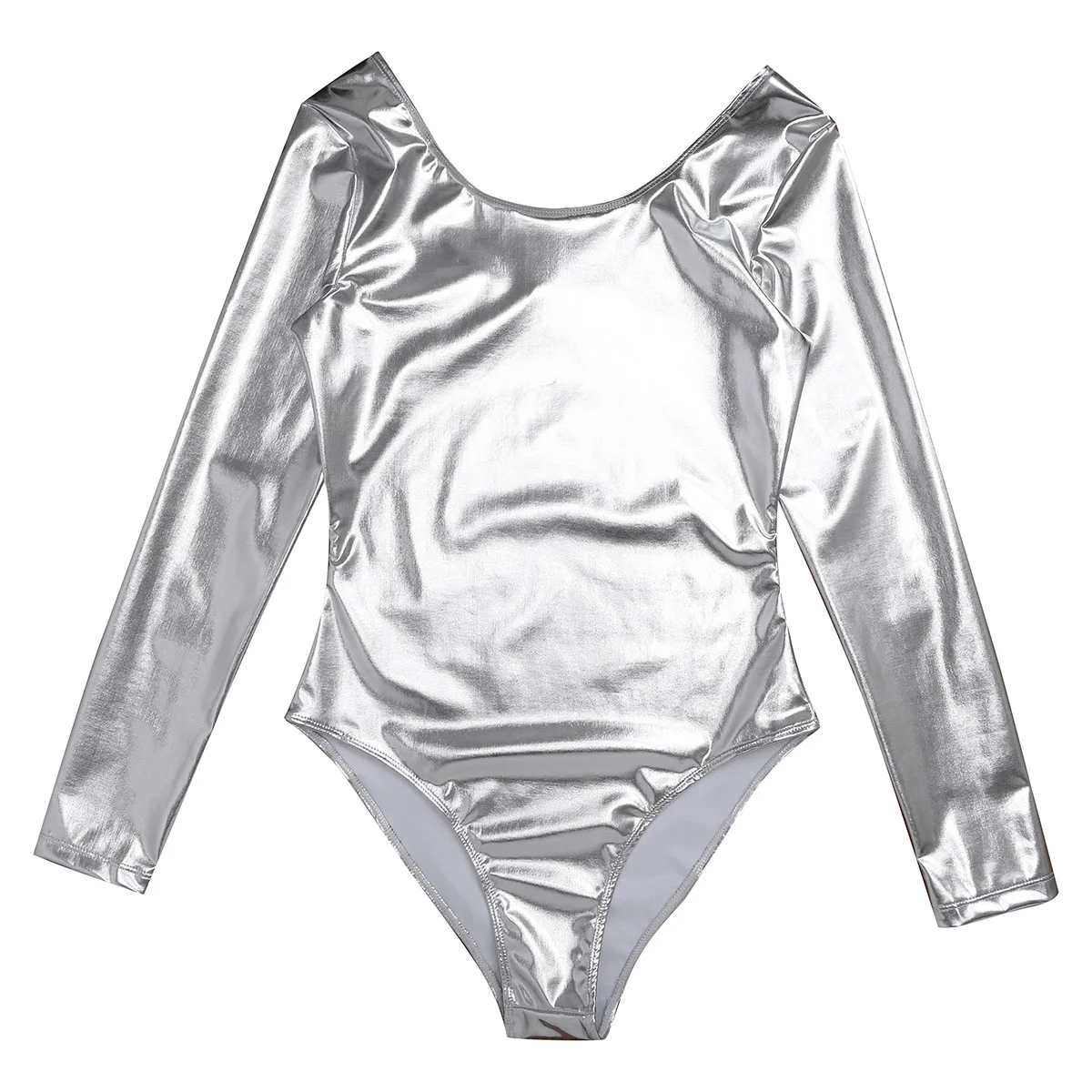 Women's Ballet Leotard Costume Shiny Patent Leather Dance Bodysuit One-piece Thong Monokini Bodycon Dancewear | Тематическая