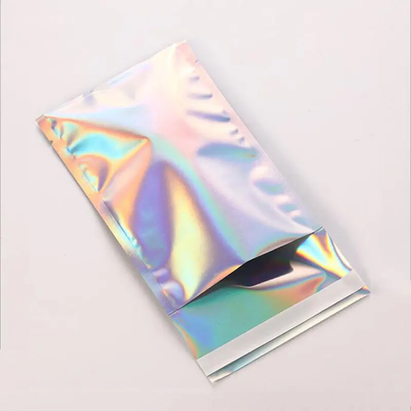 

50Pcs/lots Plastic Product Packaging Bags Colorful Laser Storage Bag Self Sealing Jewelry Cosmetics Envelope Courier Mailing Bag