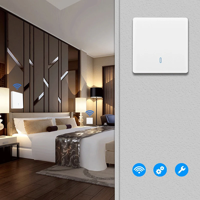 

Wall Panel Wireless Remote Transmitter 433MHz RF Wireless Remote Control Switch 86 Type Wall Panel Switch