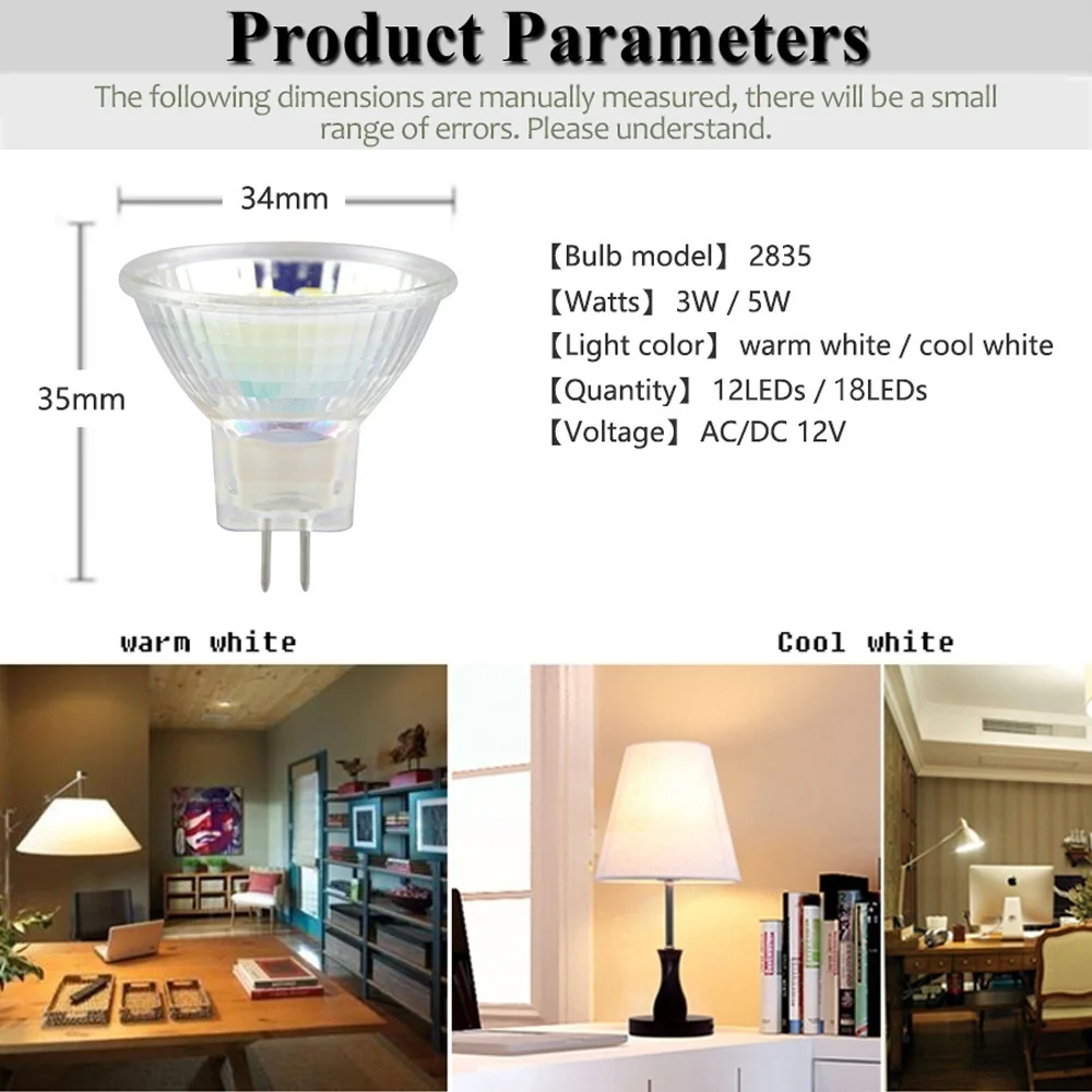 1/4/6 шт./упаковка светодиодные лампы переменного тока/детской MR11 светодиодный ные