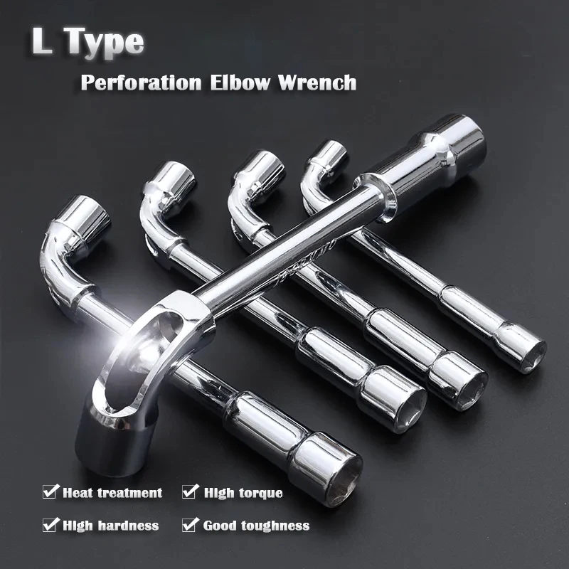 

6/7/8/9/10/11/12/13/19mm L Type Pipe Perforation Elbow Wrench Double Head Outer Hexagon Sleeves Wrench for Remove Fix Screw Nut