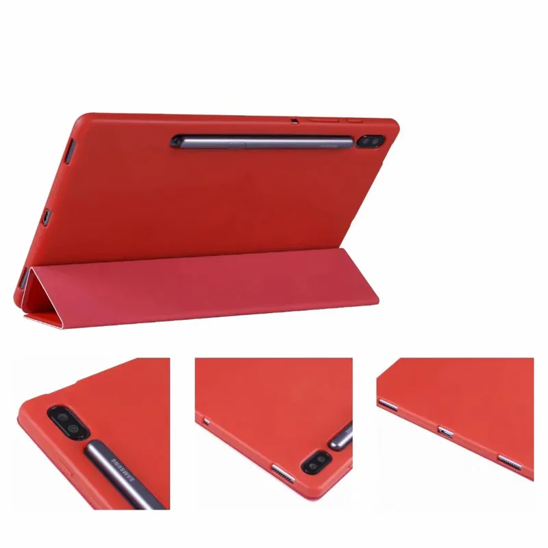

Case for Samsung Galaxy Tab S6 2019 SM-T860 SM-T865 Ultra Slim Folding Stand Soft TPU Back Smart Cover for Galaxy Tab S6 Case