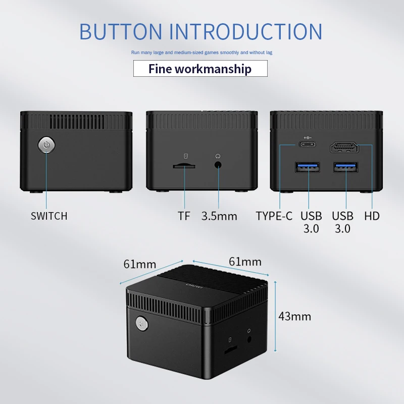 Ретро игровая консоль Chuwi Larkbox супер X Mini PC Box WIN11 для PS2/SS/WII/PSP/N64/DC Intel J4125 с 61000 +