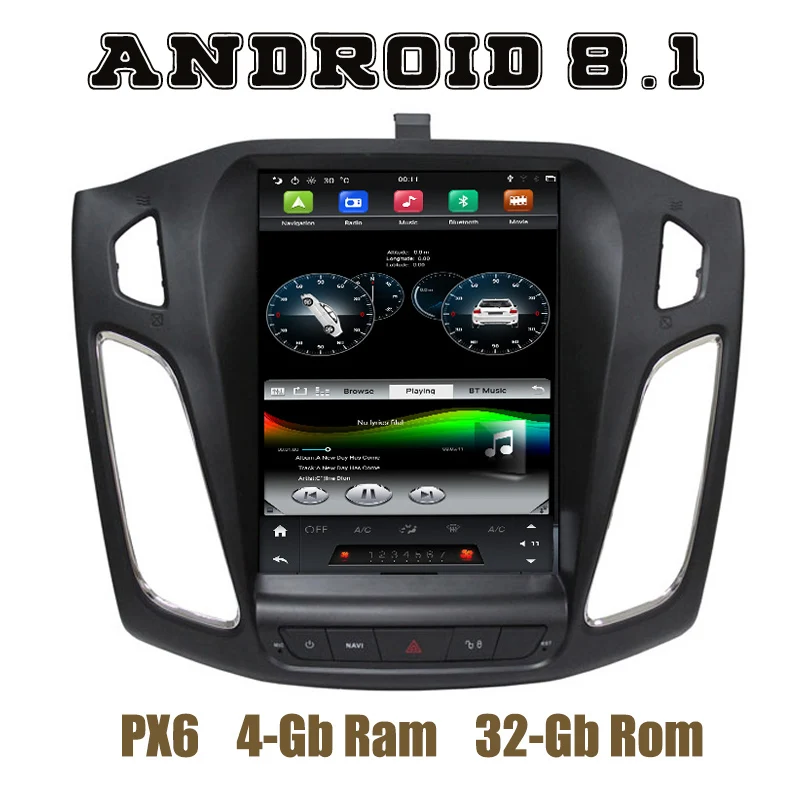10," ips экран PX6 Tesla Стиль android 8,1 автомобильный проигрыватель с радио и GPS для Ford focus 3 2012 2013 с поддержкой Wi-Fi usb 4 Гб+ 32 ГБ