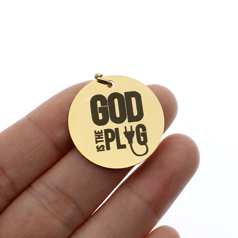 Ladyfun Подвеска из нержавеющей стали God is the Plug подвеска шармы 25 мм 20 шт./лот|Шармы| |