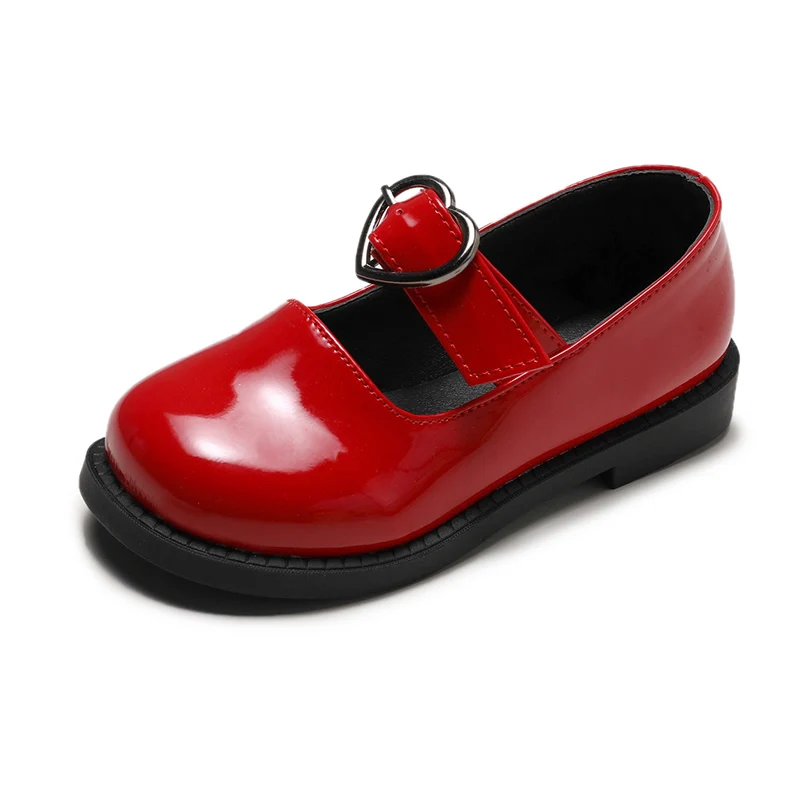 Новое осеннее платье для девочек из искусственной кожи детская кожаная обувь с