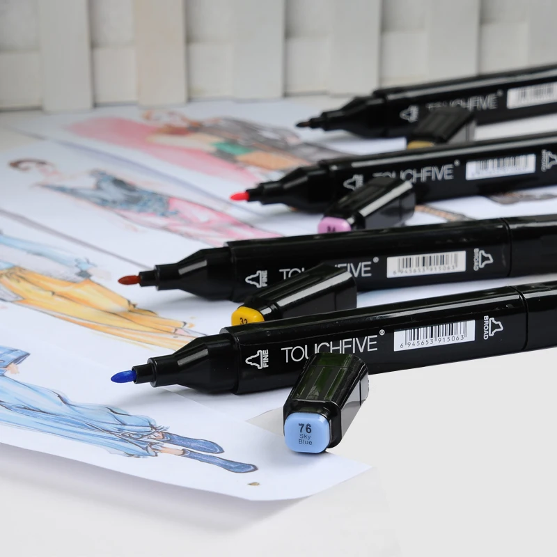Набор маркеров TouchFive 30/40/60/80 цветов для рисования аниме двусторонние спиртовые